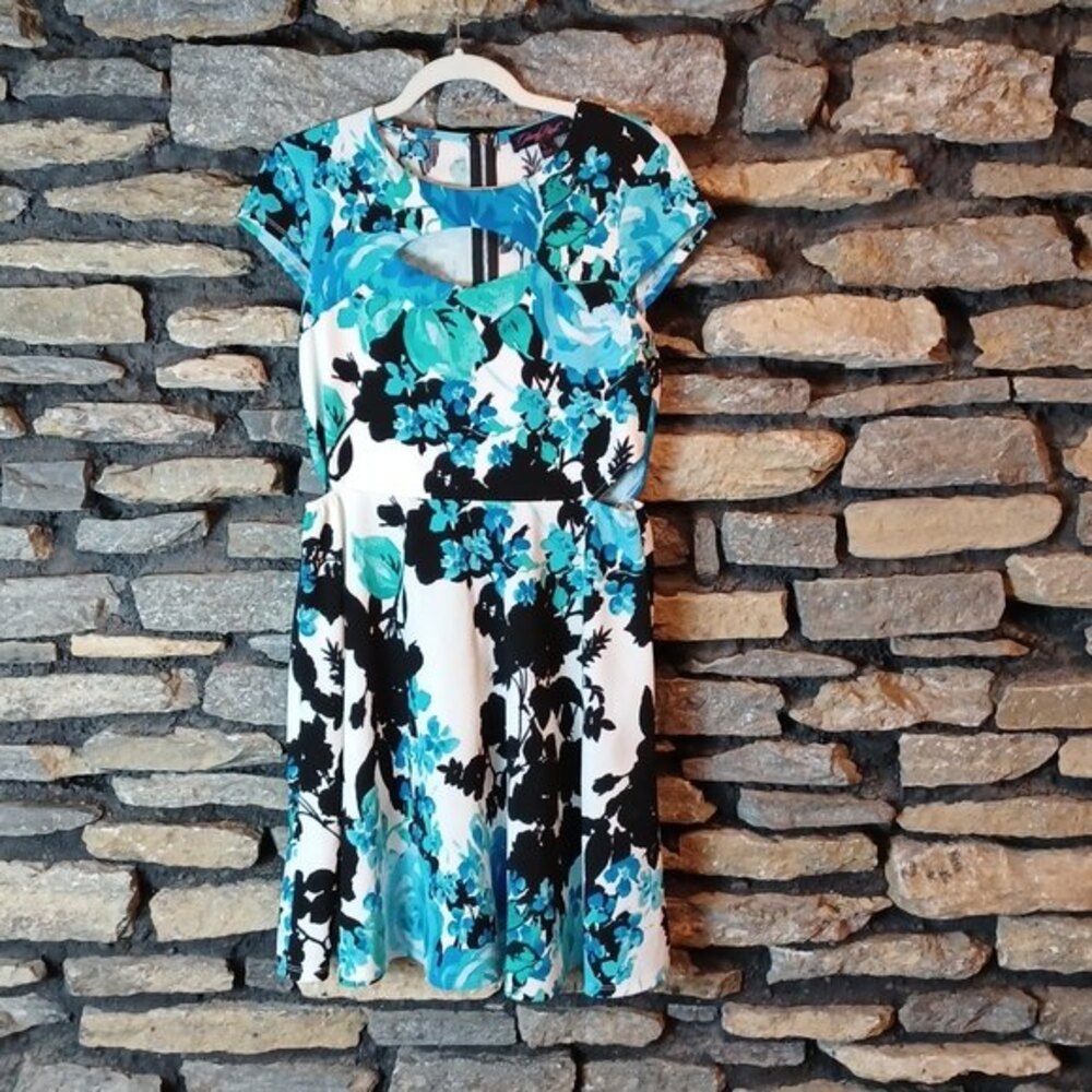 Glam doll womens midi floral dress sz large